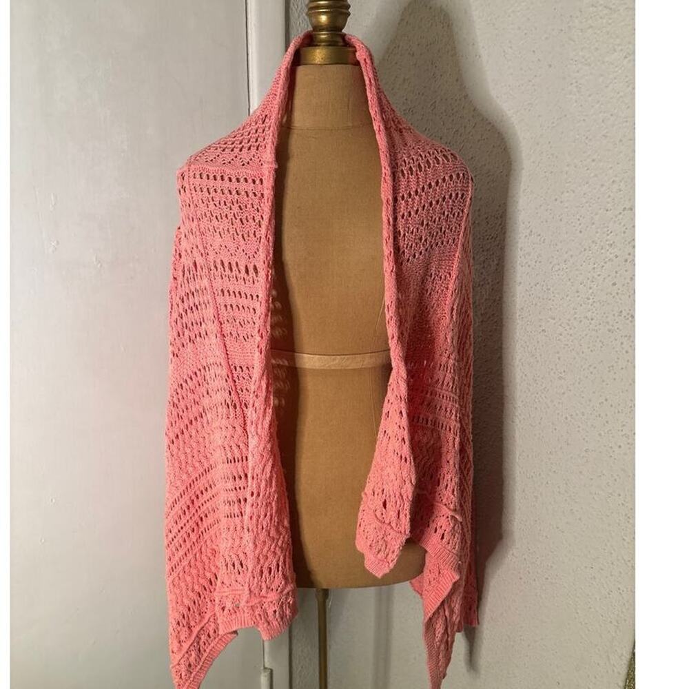 Moda International Pink Long Line Cardigan Sweater S Classic Cozycore Winter